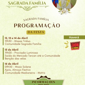 Comunidade Sagrada Família preparar celebrações festivas