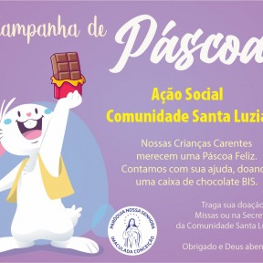 Comunidade Santa Luzia está arrecadando chocolate para crianças carentes