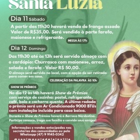 Comunidade Santa Luzia se prepara para festa em honra à padroeira