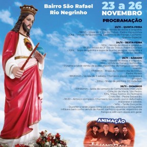 Festa do padroeiro Cristo Rei movimenta Rio Negrinho este mês