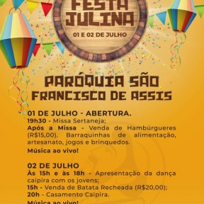Festa Julina no bairro Saguaçu