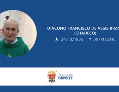 Nota de falecimento - Diácono Francisco de Assis Braga, o Chadeco