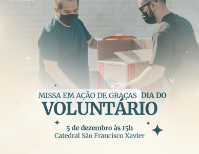 Dia Internacional do Voluntário terá celebração especial na Catedral de Joinville