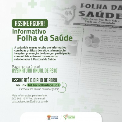 Informativo Folha da Saúde está disponível para assinatura