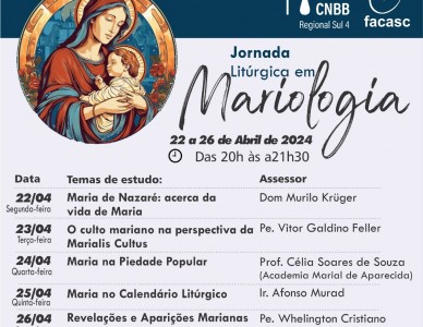 Jornada Litúrgica em Mariologia ocorrerá entre 22 e 26 de abril