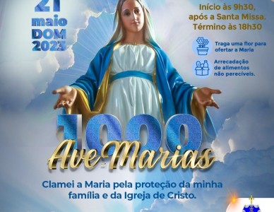 Paróquia de São Bento do Sul reza mil Ave-Marias no próximo domingo