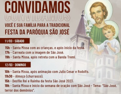 Paróquia São José, de São Bento do Sul, divulga festa 