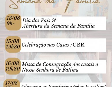 Semana da Família na Paróquia Nossa Senhora de Fátima, Glória